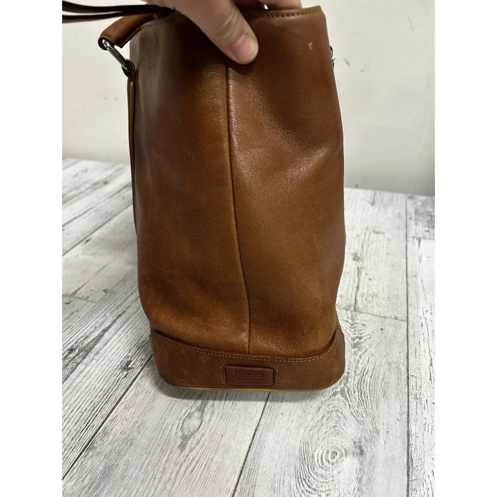 Vintage Coach Hampton Brown Leather Tote Bag 7515 Needs Restoring